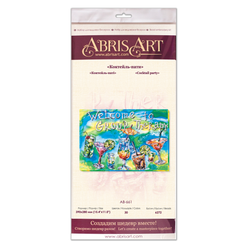 Main Bead Embroidery Kit Cocktail-party (Household stories), AB-661 by Abris Art - buy online! ✿ Fast delivery ✿ Factory price ✿ Wholesale and retail ✿ Purchase Great kits for embroidery with beads