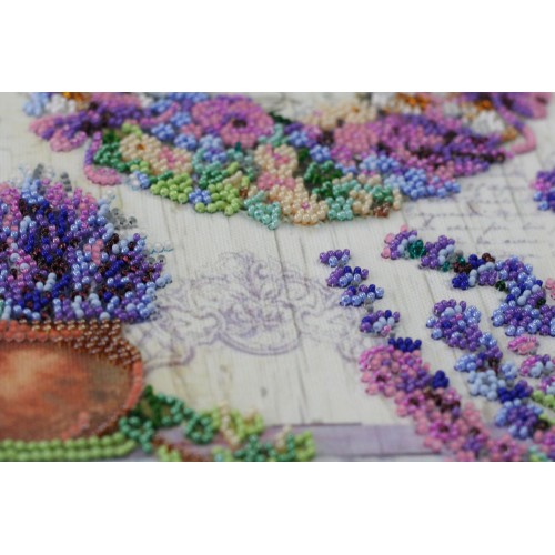 Main Bead Embroidery Kit Lavender chantilly (Flowers), AB-665 by Abris Art - buy online! ✿ Fast delivery ✿ Factory price ✿ Wholesale and retail ✿ Purchase Great kits for embroidery with beads
