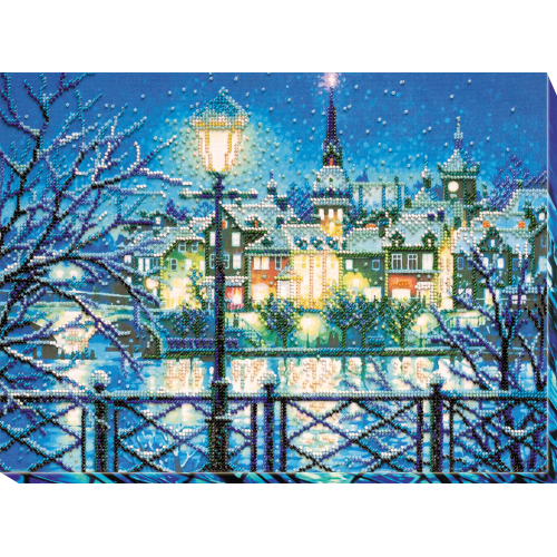 Main Bead Embroidery Kit Shining blue (Landscapes), AB-670 by Abris Art - buy online! ✿ Fast delivery ✿ Factory price ✿ Wholesale and retail ✿ Purchase Great kits for embroidery with beads