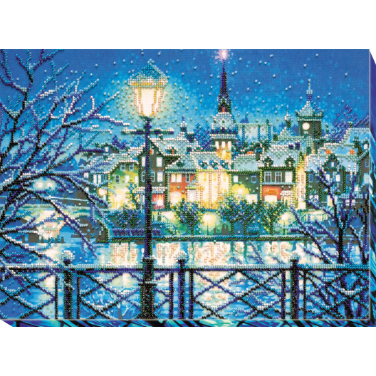 Main Bead Embroidery Kit Shining blue (Landscapes), AB-670 by Abris Art - buy online! ✿ Fast delivery ✿ Factory price ✿ Wholesale and retail ✿ Purchase Great kits for embroidery with beads