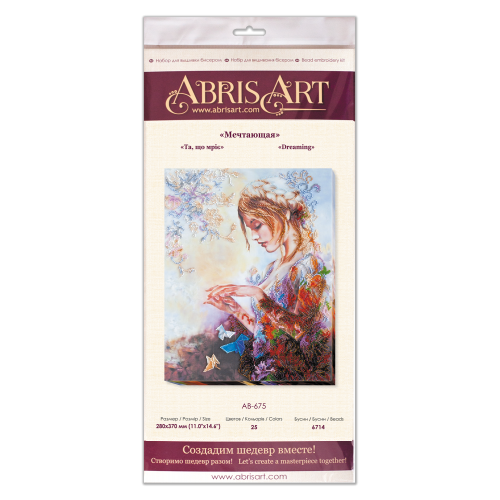 Main Bead Embroidery Kit Dreaming (Romanticism), AB-675 by Abris Art - buy online! ✿ Fast delivery ✿ Factory price ✿ Wholesale and retail ✿ Purchase Great kits for embroidery with beads