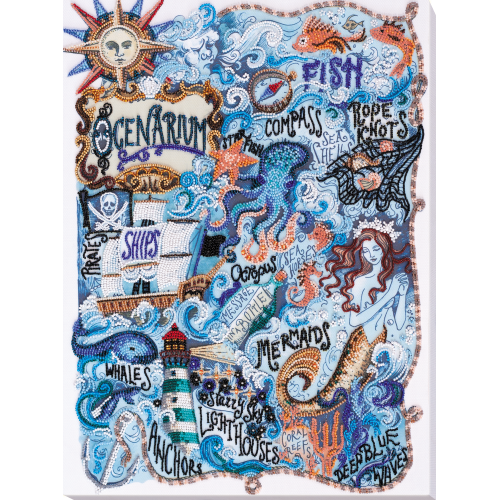 Main Bead Embroidery Kit Secrets of the ocean (Fantasy), AB-684 by Abris Art - buy online! ✿ Fast delivery ✿ Factory price ✿ Wholesale and retail ✿ Purchase Great kits for embroidery with beads