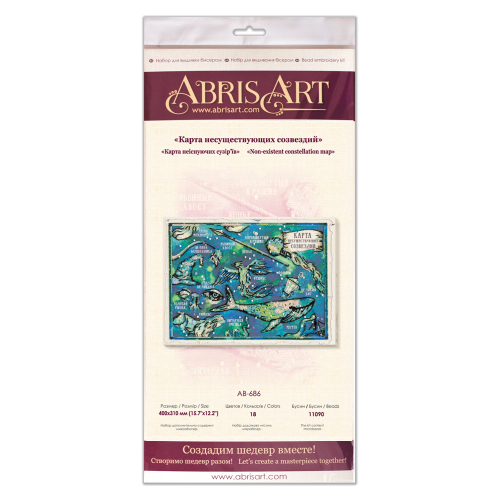 Main Bead Embroidery Kit Non-existent constellation map (Fantasy), AB-686 by Abris Art - buy online! ✿ Fast delivery ✿ Factory price ✿ Wholesale and retail ✿ Purchase Great kits for embroidery with beads