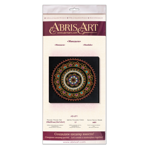 Main Bead Embroidery Kit Mandala (Deco Scenes), AB-691 by Abris Art - buy online! ✿ Fast delivery ✿ Factory price ✿ Wholesale and retail ✿ Purchase Great kits for embroidery with beads