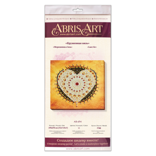 Main Bead Embroidery Kit Lace tie (Deco Scenes), AB-694 by Abris Art - buy online! ✿ Fast delivery ✿ Factory price ✿ Wholesale and retail ✿ Purchase Great kits for embroidery with beads