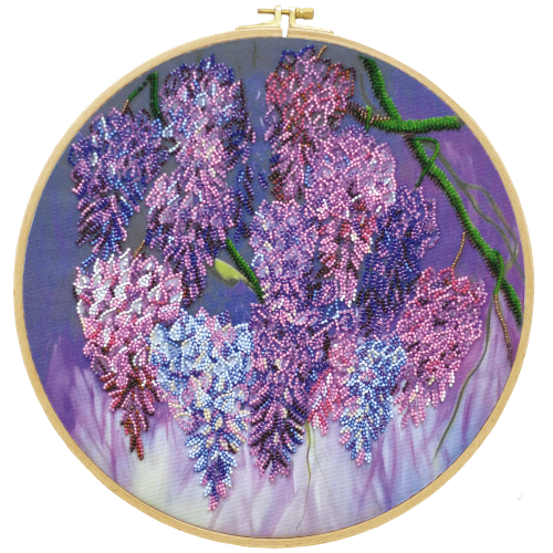 Main Bead Embroidery Kit Wisteria (Flowers), AB-711 by Abris Art - buy online! ✿ Fast delivery ✿ Factory price ✿ Wholesale and retail ✿ Purchase Great kits for embroidery with beads