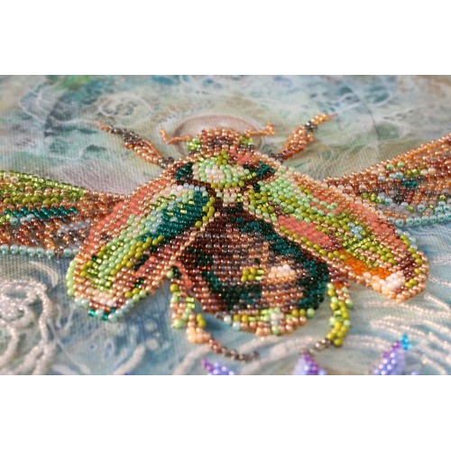 Main Bead Embroidery Kit Golden beetle (Flowers), AB-724 by Abris Art - buy online! ✿ Fast delivery ✿ Factory price ✿ Wholesale and retail ✿ Purchase Great kits for embroidery with beads