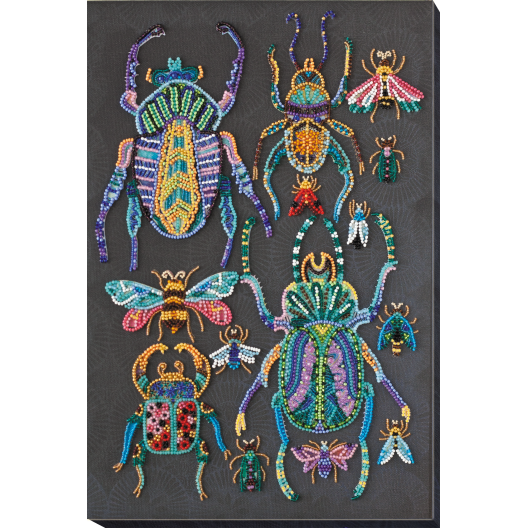 Main Bead Embroidery Kit Beetles (Deco Scenes), AB-730 by Abris Art - buy online! ✿ Fast delivery ✿ Factory price ✿ Wholesale and retail ✿ Purchase Great kits for embroidery with beads