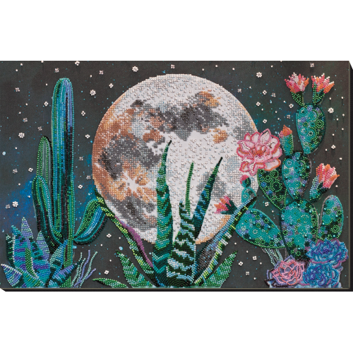 Main Bead Embroidery Kit Night in the desert (Deco Scenes), AB-733 by Abris Art - buy online! ✿ Fast delivery ✿ Factory price ✿ Wholesale and retail ✿ Purchase Great kits for embroidery with beads