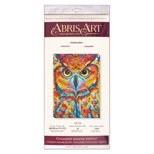 Main Bead Embroidery Kit Ammolite (Animals), AB-734 by Abris Art - buy online! ✿ Fast delivery ✿ Factory price ✿ Wholesale and retail ✿ Purchase Great kits for embroidery with beads