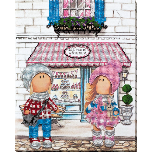 Main Bead Embroidery Kit Meeting in the cafe (Kids), AB-740 by Abris Art - buy online! ✿ Fast delivery ✿ Factory price ✿ Wholesale and retail ✿ Purchase Great kits for embroidery with beads