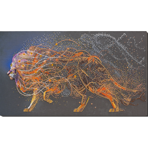 Main Bead Embroidery Kit Golden lion (Animals), AB-742 by Abris Art - buy online! ✿ Fast delivery ✿ Factory price ✿ Wholesale and retail ✿ Purchase Great kits for embroidery with beads