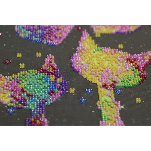 Main Bead Embroidery Kit Kittens purrings (Animals), AB-744 by Abris Art - buy online! ✿ Fast delivery ✿ Factory price ✿ Wholesale and retail ✿ Purchase Great kits for embroidery with beads