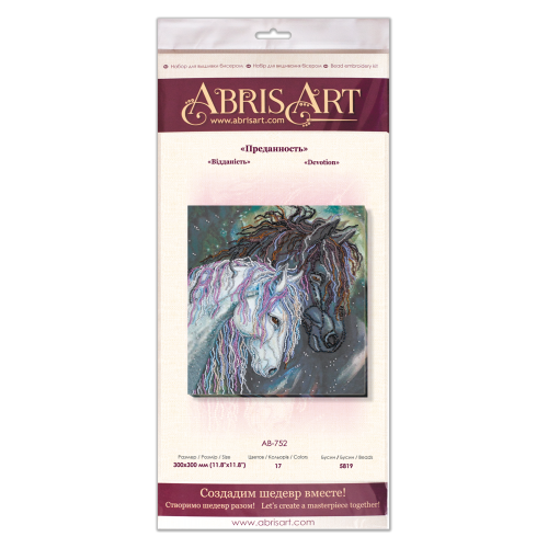 Main Bead Embroidery Kit Devotion (Animals), AB-752 by Abris Art - buy online! ✿ Fast delivery ✿ Factory price ✿ Wholesale and retail ✿ Purchase Great kits for embroidery with beads