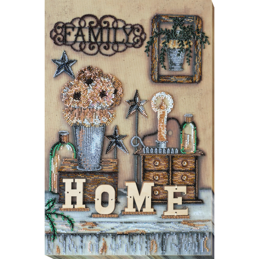 Main Bead Embroidery Kit Family  relations (Household stories), AB-753 by Abris Art - buy online! ✿ Fast delivery ✿ Factory price ✿ Wholesale and retail ✿ Purchase Great kits for embroidery with beads