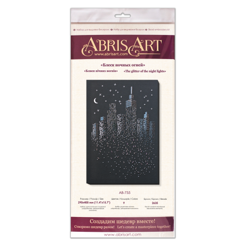 Main Bead Embroidery Kit The glitter of the night lights (Deco Scenes), AB-755 by Abris Art - buy online! ✿ Fast delivery ✿ Factory price ✿ Wholesale and retail ✿ Purchase Great kits for embroidery with beads