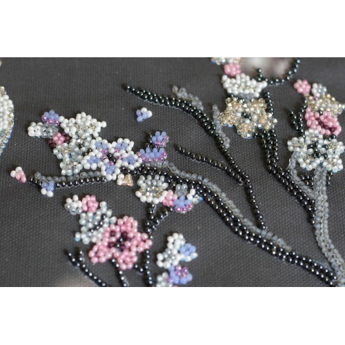 Main Bead Embroidery Kit Night sakura (Flowers), AB-762 by Abris Art - buy online! ✿ Fast delivery ✿ Factory price ✿ Wholesale and retail ✿ Purchase Great kits for embroidery with beads