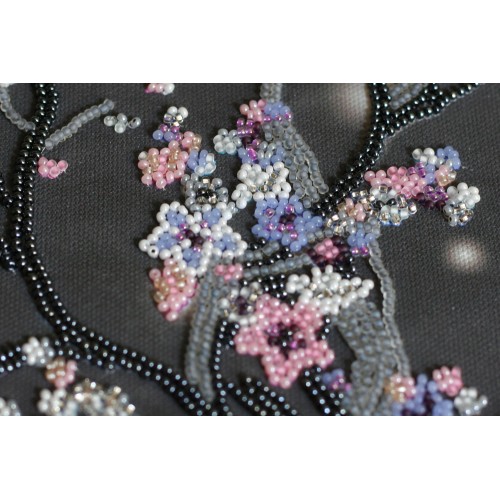 Main Bead Embroidery Kit Night sakura (Flowers), AB-762 by Abris Art - buy online! ✿ Fast delivery ✿ Factory price ✿ Wholesale and retail ✿ Purchase Great kits for embroidery with beads