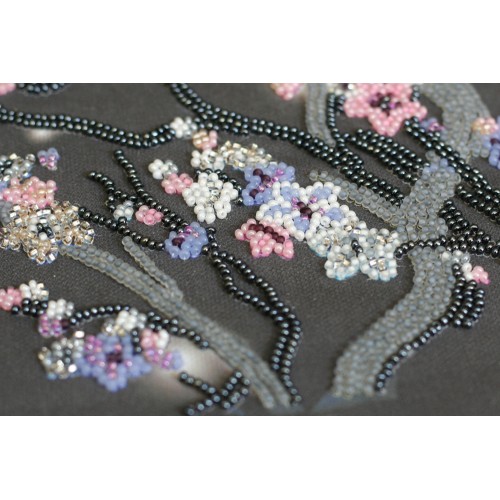 Main Bead Embroidery Kit Night sakura (Flowers), AB-762 by Abris Art - buy online! ✿ Fast delivery ✿ Factory price ✿ Wholesale and retail ✿ Purchase Great kits for embroidery with beads