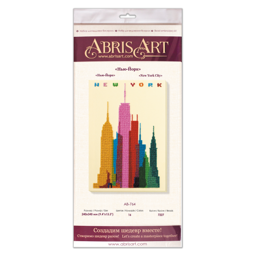 Main Bead Embroidery Kit New York City (Deco Scenes), AB-764 by Abris Art - buy online! ✿ Fast delivery ✿ Factory price ✿ Wholesale and retail ✿ Purchase Great kits for embroidery with beads