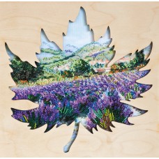 Creativity kits/Bead embroidery kits  with a wooden frame Fields of Provence (Landscapes)