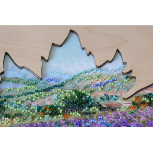 Creativity kits/Bead embroidery kits  with a wooden frame Fields of Provence (Landscapes), AB-766 by Abris Art - buy online! ✿ Fast delivery ✿ Factory price ✿ Wholesale and retail ✿ Purchase Great kits for embroidery with beads