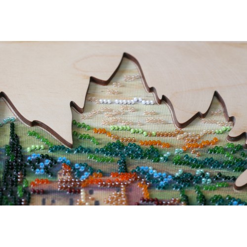 Creativity kits/Bead embroidery kits  with a wooden frame The sun of Toscana (Landscapes), AB-767 by Abris Art - buy online! ✿ Fast delivery ✿ Factory price ✿ Wholesale and retail ✿ Purchase Great kits for embroidery with beads