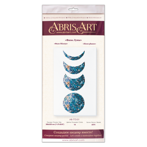 Main Bead Embroidery Kit Moon phases w (Deco Scenes), AB-772-01 by Abris Art - buy online! ✿ Fast delivery ✿ Factory price ✿ Wholesale and retail ✿ Purchase Great kits for embroidery with beads