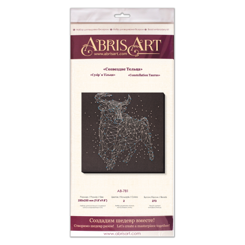 Main Bead Embroidery Kit Constellation Taurus (Zodiac signs), AB-781 by Abris Art - buy online! ✿ Fast delivery ✿ Factory price ✿ Wholesale and retail ✿ Purchase Great kits for embroidery with beads