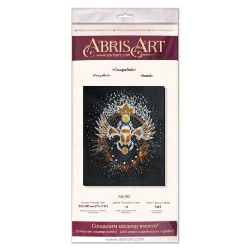 Main Bead Embroidery Kit Scarab beetle (Deco Scenes), AB-785 by Abris Art - buy online! ✿ Fast delivery ✿ Factory price ✿ Wholesale and retail ✿ Purchase Great kits for embroidery with beads