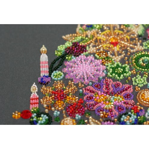 Main Bead Embroidery Kit Golden lights (Winter tale), AB-787 by Abris Art - buy online! ✿ Fast delivery ✿ Factory price ✿ Wholesale and retail ✿ Purchase Great kits for embroidery with beads