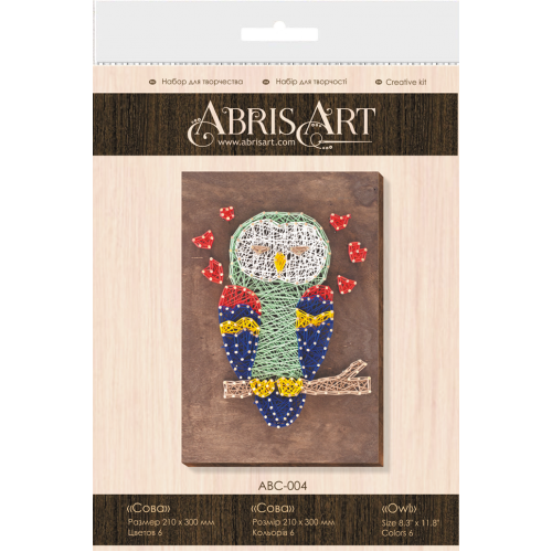Creative Kit/String Art Owl, ABC-004 by Abris Art - buy online! ✿ Fast delivery ✿ Factory price ✿ Wholesale and retail ✿ Purchase String art