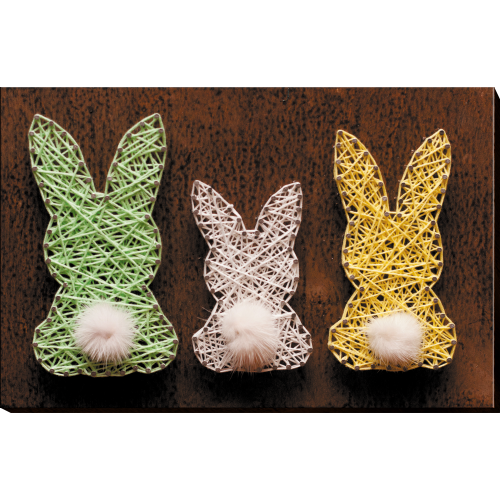 Creative Kit/String Art Little hares, ABC-013 by Abris Art - buy online! ✿ Fast delivery ✿ Factory price ✿ Wholesale and retail ✿ Purchase String art