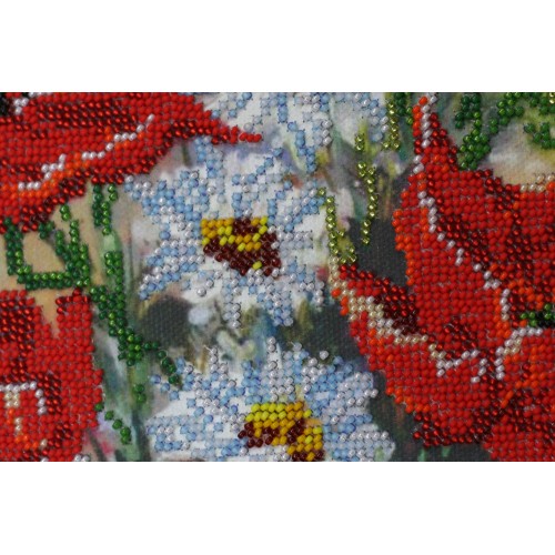 Micro Beads Embroidery Kit Summer fantasy (Flowers), ABM-001 by Abris Art - buy online! ✿ Fast delivery ✿ Factory price ✿ Wholesale and retail ✿ Purchase Kits for embroidery with MICRObeads on canvas