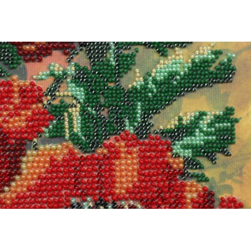 Micro Beads Embroidery Kit Vintage poppies (Flowers), ABM-003 by Abris Art - buy online! ✿ Fast delivery ✿ Factory price ✿ Wholesale and retail ✿ Purchase Kits for embroidery with MICRObeads on canvas