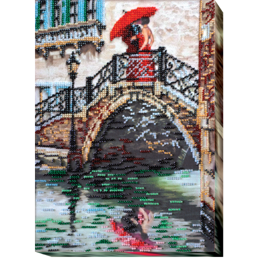 Micro Beads Embroidery Kit Reflection in the water (Romanticism), ABM-005 by Abris Art - buy online! ✿ Fast delivery ✿ Factory price ✿ Wholesale and retail ✿ Purchase Kits for embroidery with MICRObeads on canvas