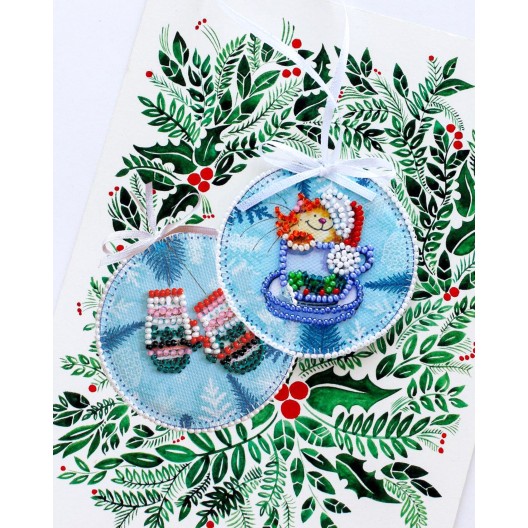 Decoration Little surprise, ABT-013 by Abris Art - buy online! ✿ Fast delivery ✿ Factory price ✿ Wholesale and retail ✿ Purchase Kits for embroidery with beads on canvas - Christmas and New Year toys and decorations