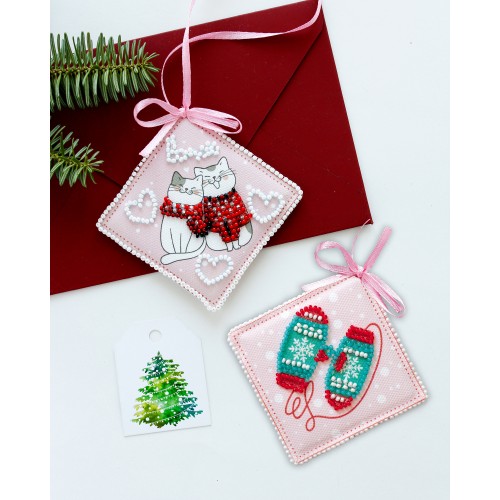 Decoration We purr, ABT-017 by Abris Art - buy online! ✿ Fast delivery ✿ Factory price ✿ Wholesale and retail ✿ Purchase Kits for embroidery with beads on canvas - Christmas and New Year toys and decorations