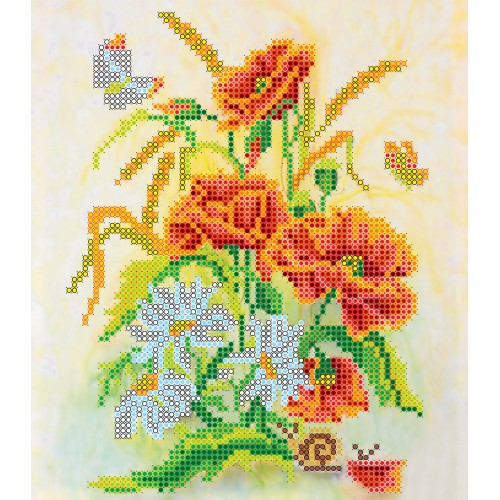 Charts on artistic canvas Bouquet, AC-002 by Abris Art - buy online! ✿ Fast delivery ✿ Factory price ✿ Wholesale and retail ✿ Purchase Scheme for embroidery with beads on canvas (200x200 mm)