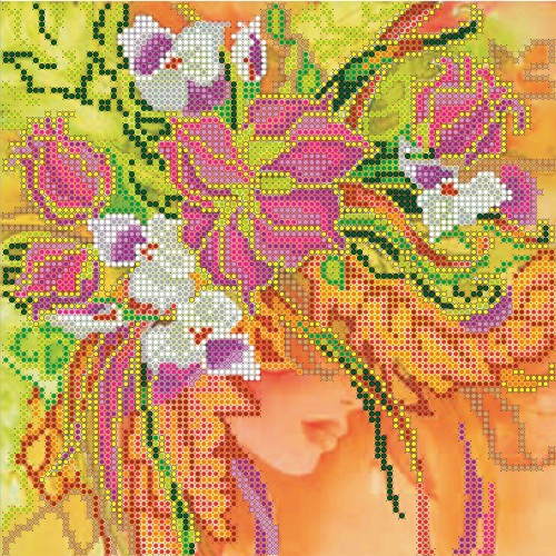 Charts on artistic canvas Autumn Girl, AC-008 by Abris Art - buy online! ✿ Fast delivery ✿ Factory price ✿ Wholesale and retail ✿ Purchase Scheme for embroidery with beads on canvas (200x200 mm)