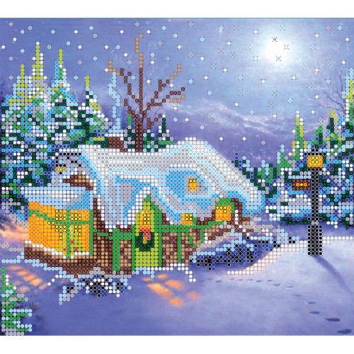 Charts on artistic canvas Christmas, AC-016 by Abris Art - buy online! ✿ Fast delivery ✿ Factory price ✿ Wholesale and retail ✿ Purchase Scheme for embroidery with beads on canvas (200x200 mm)