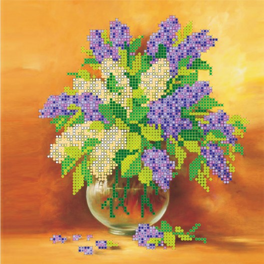 Charts on artistic canvas Lilac, AC-018 by Abris Art - buy online! ✿ Fast delivery ✿ Factory price ✿ Wholesale and retail ✿ Purchase Scheme for embroidery with beads on canvas (200x200 mm)