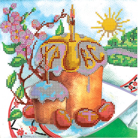Charts on artistic canvas Easter Sunday, AC-052 by Abris Art - buy online! ✿ Fast delivery ✿ Factory price ✿ Wholesale and retail ✿ Purchase Scheme for embroidery with beads on canvas (200x200 mm)