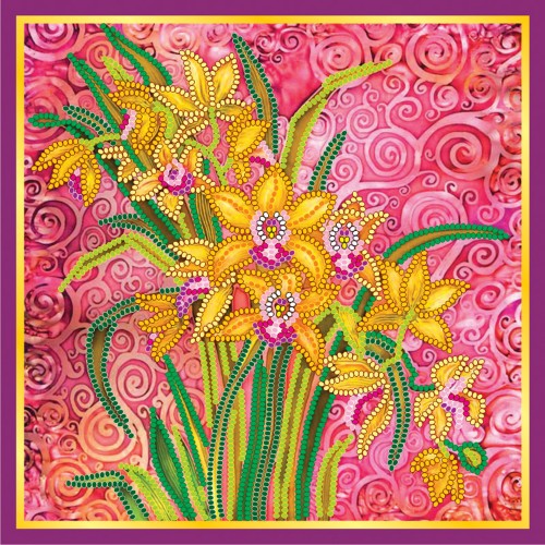 Pink Charm, AC-056 by Abris Art - buy online! ✿ Fast delivery ✿ Factory price ✿ Wholesale and retail ✿ Purchase Scheme for embroidery with beads on canvas (200x200 mm)