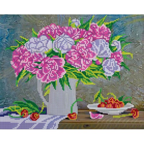 Bouquet of Peonies, AC-101 by Abris Art - buy online! ✿ Fast delivery ✿ Factory price ✿ Wholesale and retail ✿ Purchase Large schemes for embroidery with beads on canvas (300x300 mm)