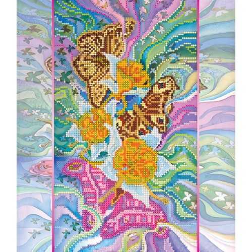 Charts on artistic canvas Moths, AC-106 by Abris Art - buy online! ✿ Fast delivery ✿ Factory price ✿ Wholesale and retail ✿ Purchase Large schemes for embroidery with beads on canvas (300x300 mm)