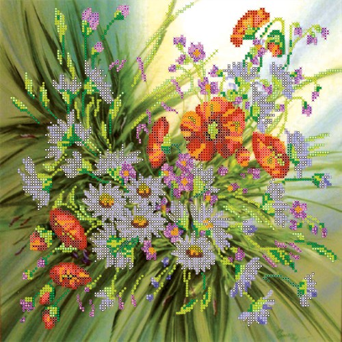 Charts on artistic canvas Splashes of Summer, AC-122 by Abris Art - buy online! ✿ Fast delivery ✿ Factory price ✿ Wholesale and retail ✿ Purchase Large schemes for embroidery with beads on canvas (300x300 mm)