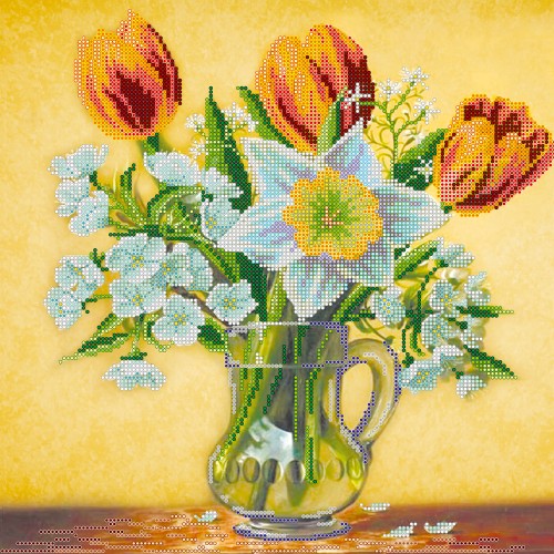 Spring Rhapsody, AC-186 by Abris Art - buy online! ✿ Fast delivery ✿ Factory price ✿ Wholesale and retail ✿ Purchase Large schemes for embroidery with beads on canvas (300x300 mm)