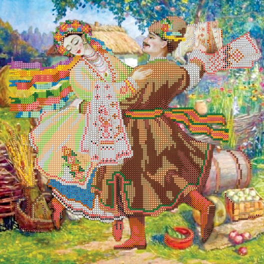 Charts on artistic canvas Dance, AC-238 by Abris Art - buy online! ✿ Fast delivery ✿ Factory price ✿ Wholesale and retail ✿ Purchase Large schemes for embroidery with beads on canvas (300x300 mm)