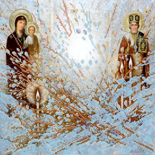 Charts on artistic canvas Meeting the Easter, AC-294 by Abris Art - buy online! ✿ Fast delivery ✿ Factory price ✿ Wholesale and retail ✿ Purchase Large schemes for embroidery with beads on canvas (300x300 mm)